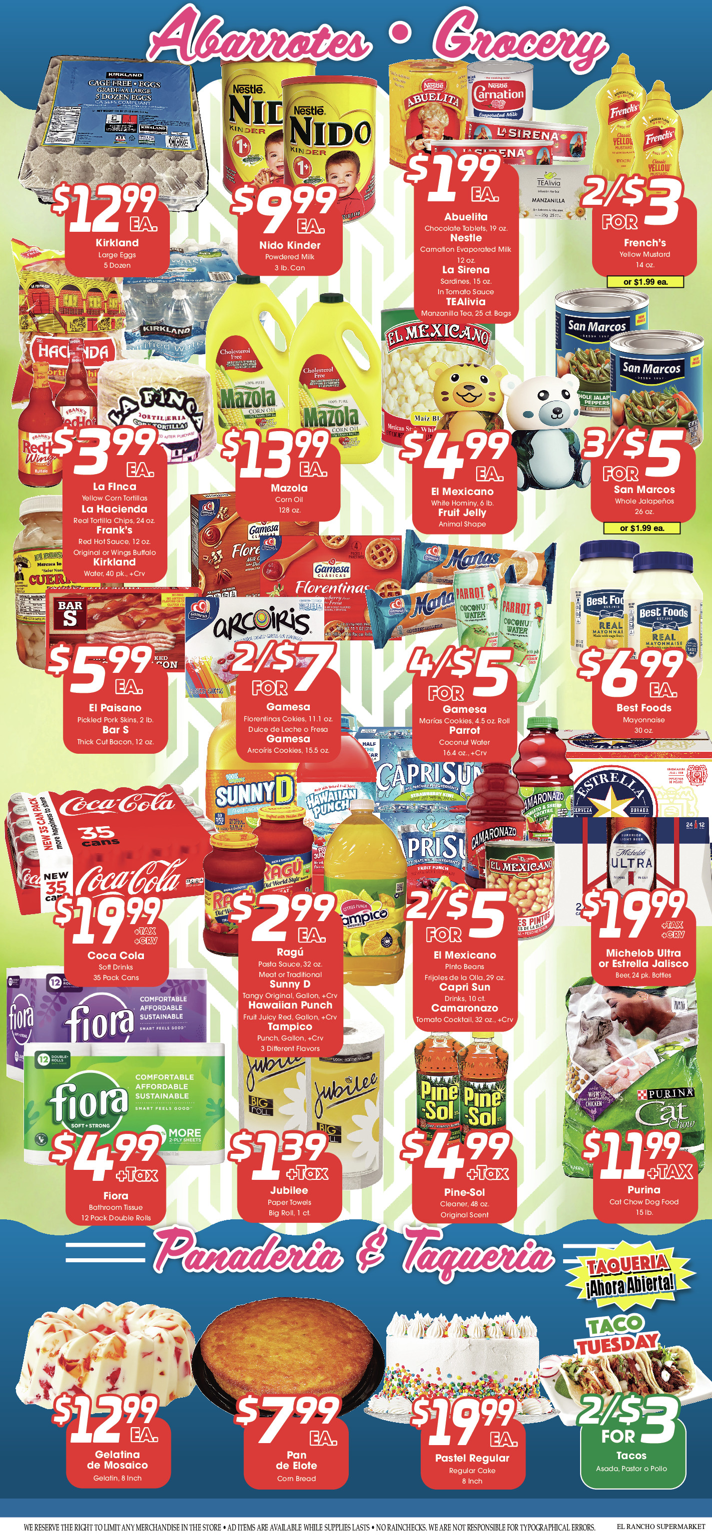 El rancho supermarket Weekly AD 2 Page. valid thruogh 10/02/2024 - 10/08/2024