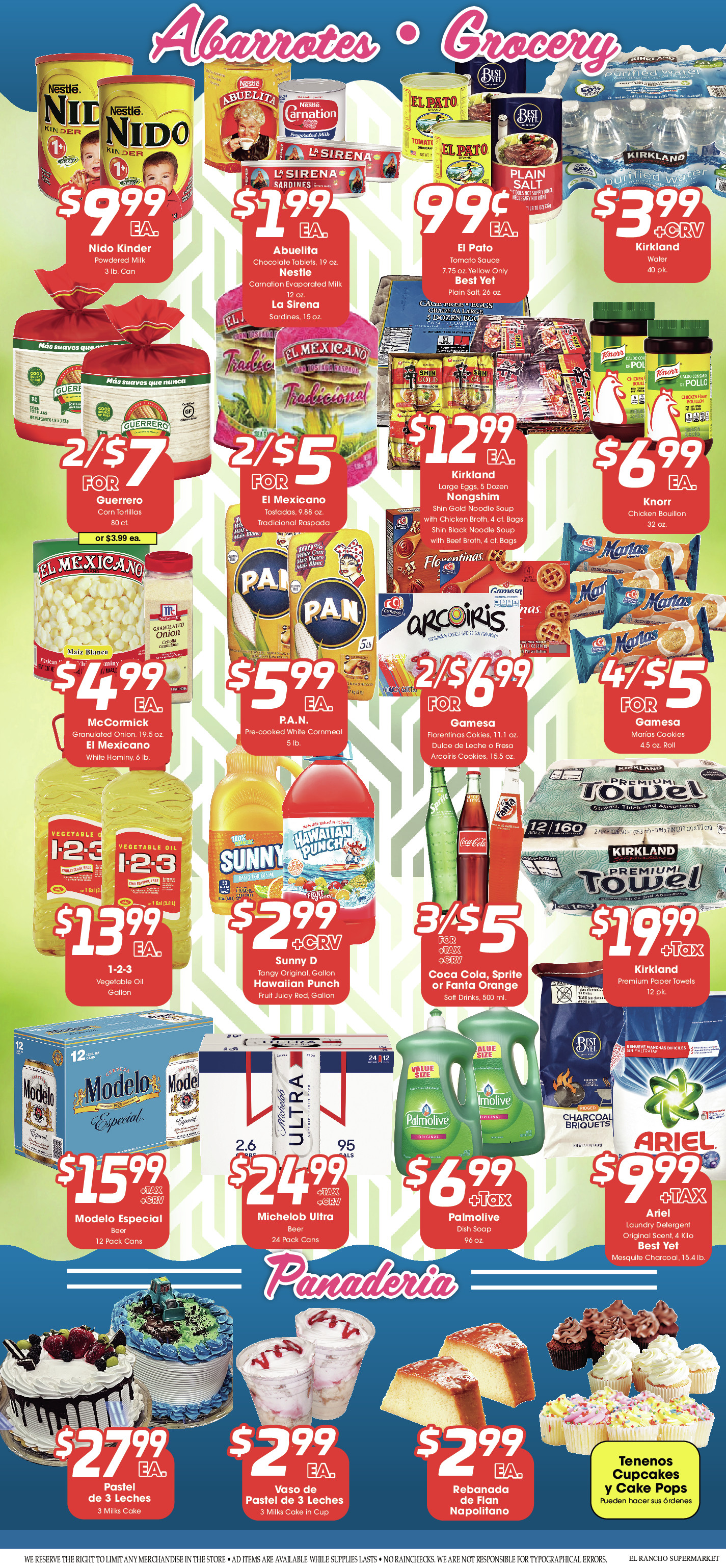 El rancho supermarket Weekly AD 2 Page. valid thruogh 10/16/2024 - 10/22/2024